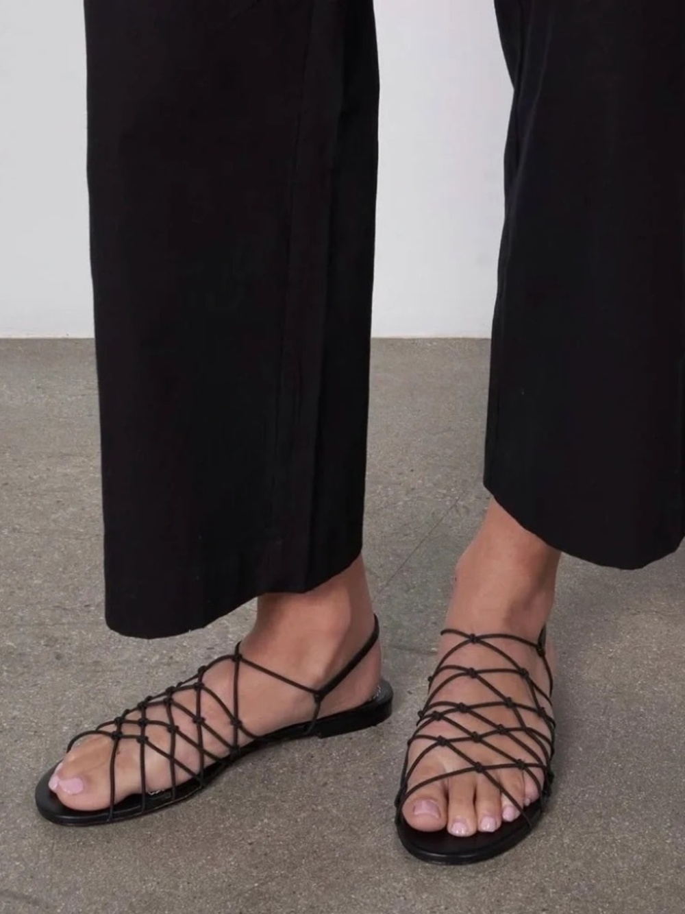 NEW STAUD Gio Knot Sandals in Black 6.5